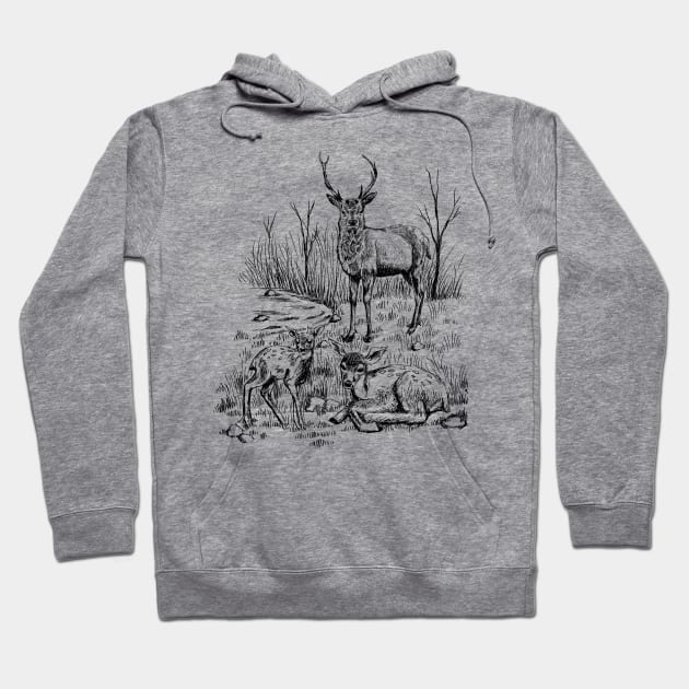 Deer family Hoodie by rachelsfinelines